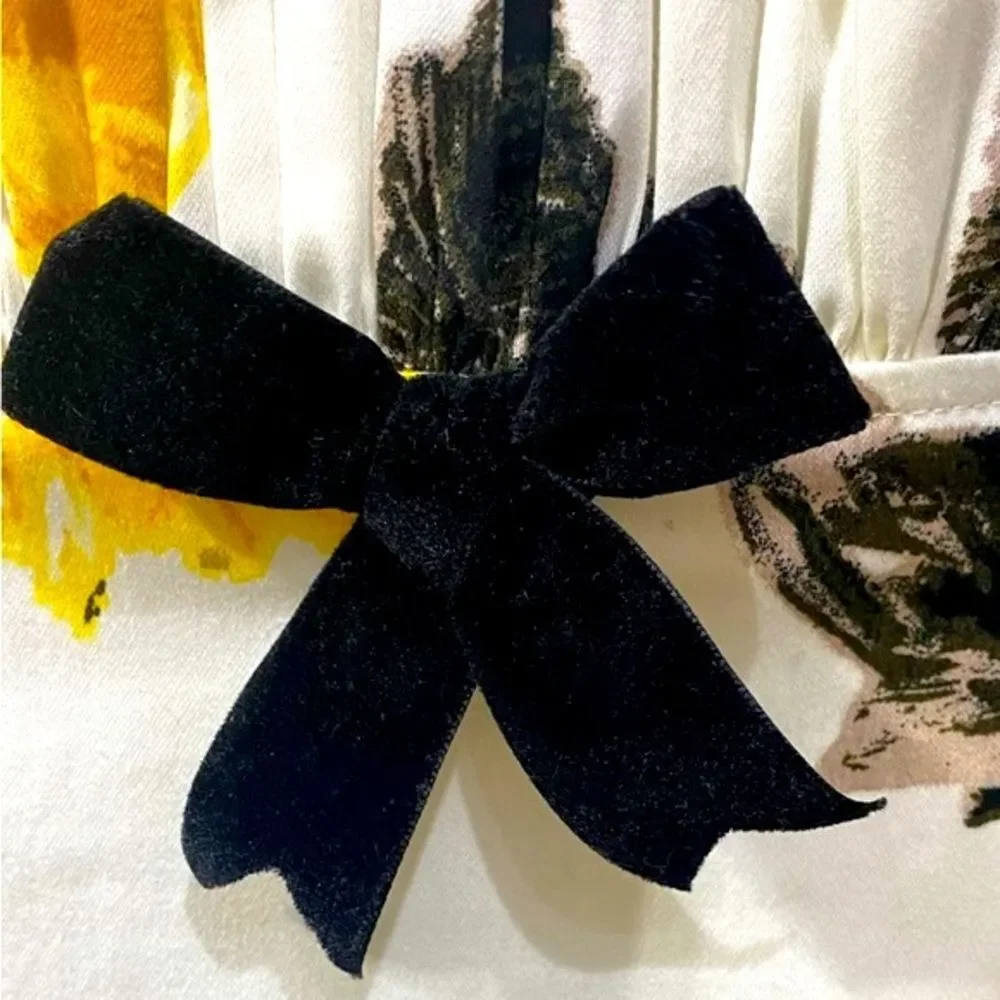 Floral Yellow and Black Dress - Picture 7 of 11